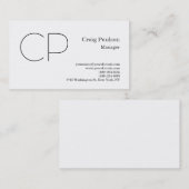 トレンディー白黒ミニマルモダンリストモノグラム 名刺 (正面/裏面)