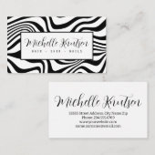 トレンディー白黒メイクアップアーティストヘアサロン 名刺 (正面/裏面)