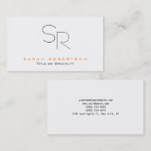 トレンディー白黒モノグラムプレーン 名刺 (正面/裏面)