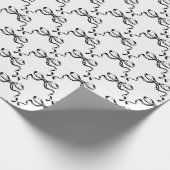 トレンディー白黒リボン弓 ラッピングペーパー (角)