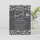 トレンディー白黒レオパード甘い16招待 招待状 (スタンド正面)