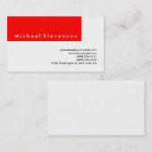 トレンディー白黒レッドストライプビジネスカード 名刺 (正面/裏面)