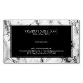 トレンディー白黒大理石模様 マグネット名刺 (正面)