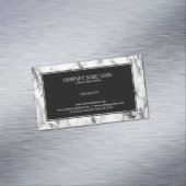 トレンディー白黒大理石模様 マグネット名刺 (インサイチュ)