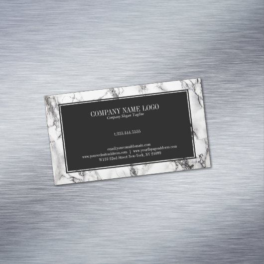 トレンディー白黒大理石模様 マグネット名刺 (インサイチュ)