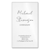 トレンディー白黒手書きミニマリスト マグネット名刺 (正面縦)