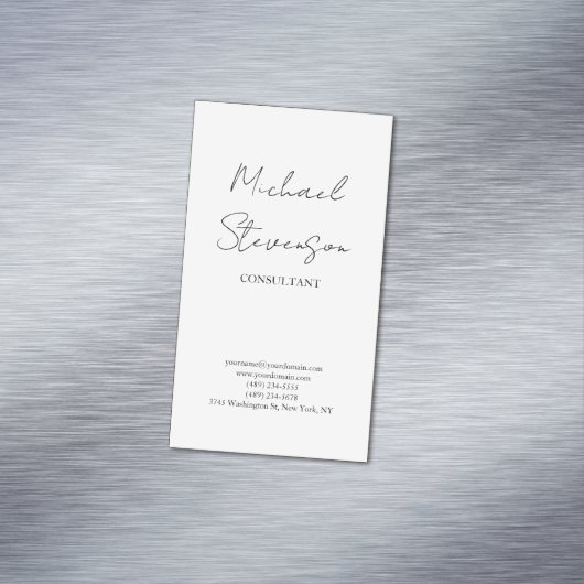 トレンディー白黒手書きミニマリスト マグネット名刺 (インサイチュ)