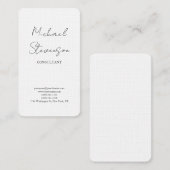 トレンディー白黒手書きミニマリスト 名刺 (正面/裏面)