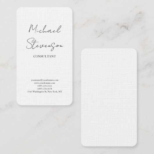 トレンディー白黒手書きミニマリスト 名刺 (正面/裏面)