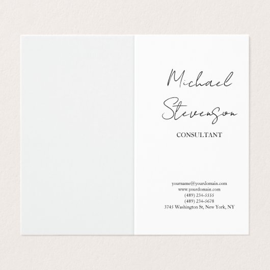 トレンディー白黒手書きミニマリスト 名刺 (外部フラット)