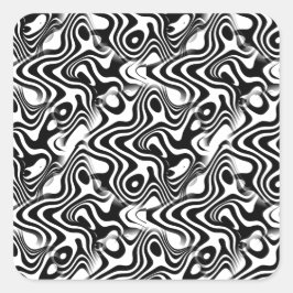 トレンディー白黒抽象芸術渦巻きパターン スクエアシール