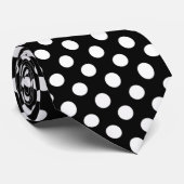 トレンディー白黒水玉模様パターン ネクタイ (ロール)