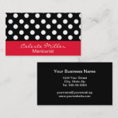 トレンディー白黒水玉模様 名刺 (正面/裏面)