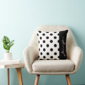 トレンディー白黒水玉模様(名前) クッション (椅子)