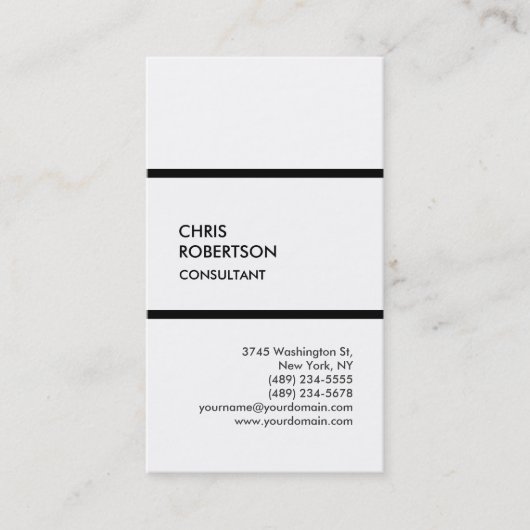 トレンディー白黒縦型モダン名刺 名刺 (正面)