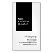 トレンディー白黒縦型ユニーク名刺 マグネット名刺 (正面縦)