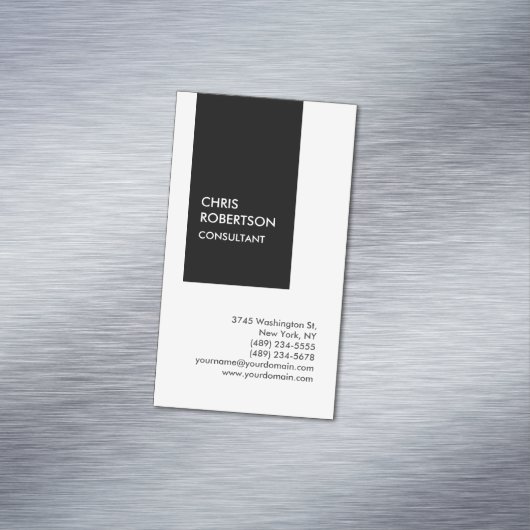 トレンディー白黒縦型ユニーク名刺 マグネット名刺 (インサイチュ)