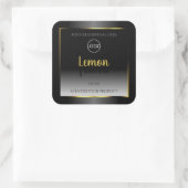 トレンディー白黒製品ラベル金ゴールドフレームロゴ スクエアシール (バッグ)