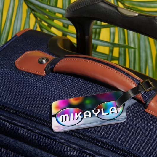 トレンディー眼鏡と花 ラゲッジタグ (裏面インサイチュ1)