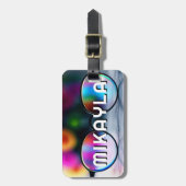 トレンディー眼鏡と花 ラゲッジタグ (正面縦)