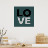 トレンディー石板グレーバックグランドラヴ結婚ィーズ ポスター (キッチン)