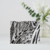 トレンディー禅白黒の町並み ポストカード (スタンド正面)