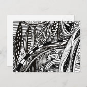 トレンディー禅白黒の町並み ポストカード (正面/裏面)