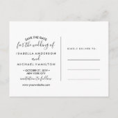 トレンディー私たちのアドベンチャーフォトウェディング日付を保存 案内ポストカード (裏面)