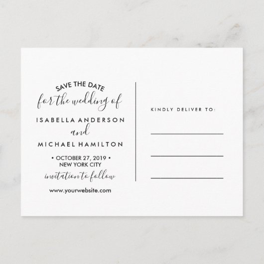 トレンディー私たちのアドベンチャーフォトウェディング日付を保存 案内ポストカード (裏面)