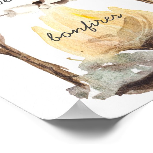 トレンディー秋のお気に入り |水彩イラストレーション ポスター (角)