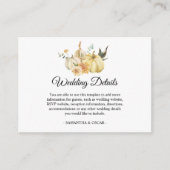 トレンディー秋の水の色かぼちゃと花 エンクロージャーカード (正面)