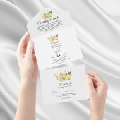 トレンディー秋の水の色かぼちゃと花 オールインワン招待状