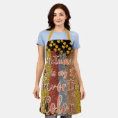 トレンディー秋グリッター葉 エプロン (着用した状態)