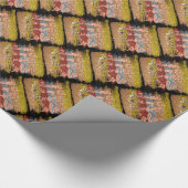 トレンディー秋グリッター葉 ラッピングペーパー (角)