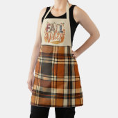 トレンディー秋ビーブスカントオレンジプレイドプリント秋 エプロン (インサイチュ)