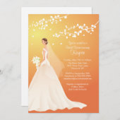 トレンディー秋金ゴールドブライドブライダルシャワー招待状 招待状 (正面/裏面)