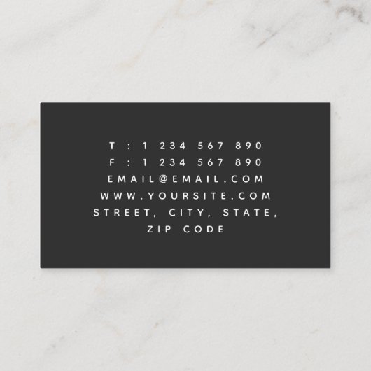 トレンディー稲妻電灯電気技師クラス 名刺 (裏面)