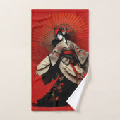 トレンディー紅白黒歌舞伎 バスタオルセット (ハンドタオル)