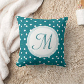 トレンディー紙吹雪ドモノグラムのット青緑 クッション (ブランケット)