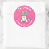 トレンディー素晴らしユニコーンパーティーグリッターパスルピンク ラウンドシール (バッグ)