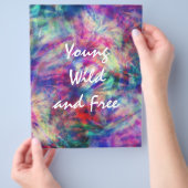 トレンディー素晴らし部族絞り染め若く野生で自由 チラシ (手)