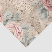 トレンディー素朴なヴィンテージフローラと文字Decopage 薄葉紙 (詳細)