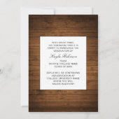 トレンディー素朴カントリーウッドプランク写真卒業 案内状 (裏面)