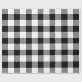 トレンディー素朴白黒バッファロープレイド ラッピングペーパー (フラット)
