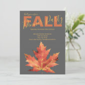 トレンディー素朴秋ディナーパーティの招待状 招待状 (スタンド正面)