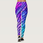 トレンディー紫グラデーション抽象芸術幾何学的パターン レギンス (裏面)