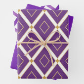 トレンディー紫ダイナミックパターン（の模様が）ある ラッピングペーパーシート (インサイチュ)
