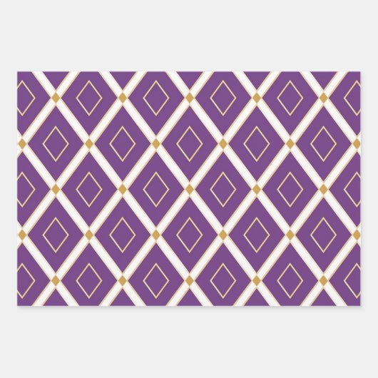 トレンディー紫ダイナミックパターン（の模様が）ある ラッピングペーパーシート (正面)