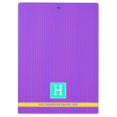 トレンディー紫パーソナライズされた名 クリップボード (裏面)