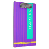 トレンディー紫パーソナライズされた名 クリップボード (右)